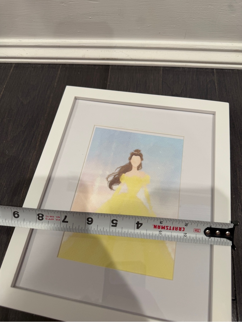 NWOT CUSTOM MADE Disney Princess Belle Watercolor Portrait Frame 11” x 9” - Picture 6 of 6